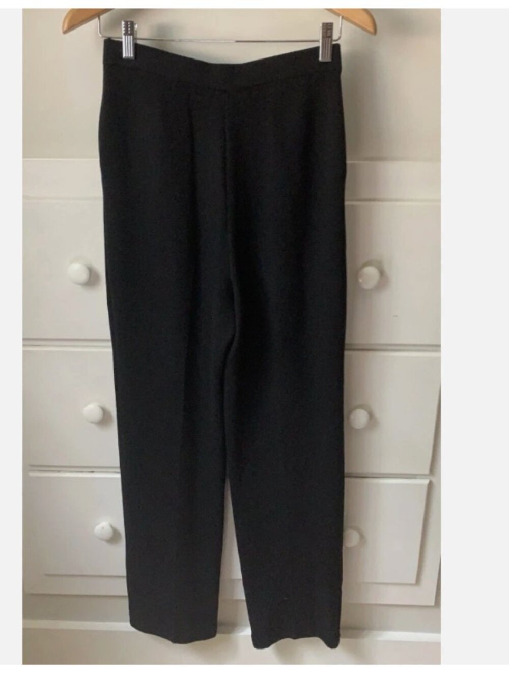 sz 4 St John knit pants black wool blend pull on - Picture 2 of 5